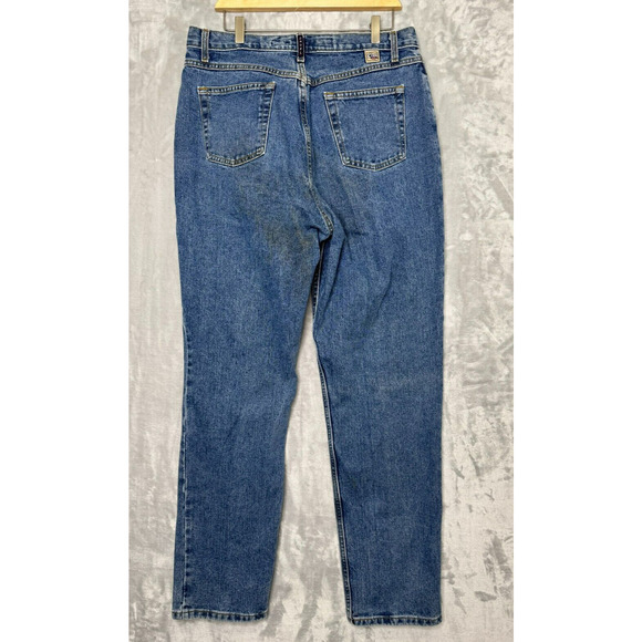 Cruel Girl Relaxed Jeans Womens 17 Long Medium Blue Tapered Leg AS IS Work Denim - Picture 2 of 12